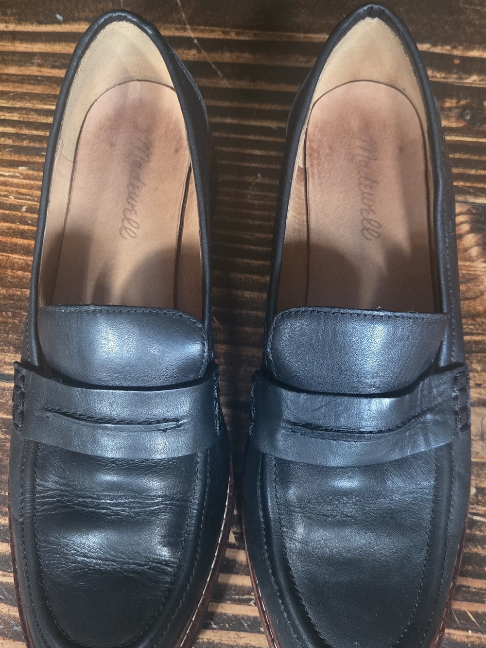 Madewell shoes size 9 classic leather loafers slip on . - Picture 6 of 8